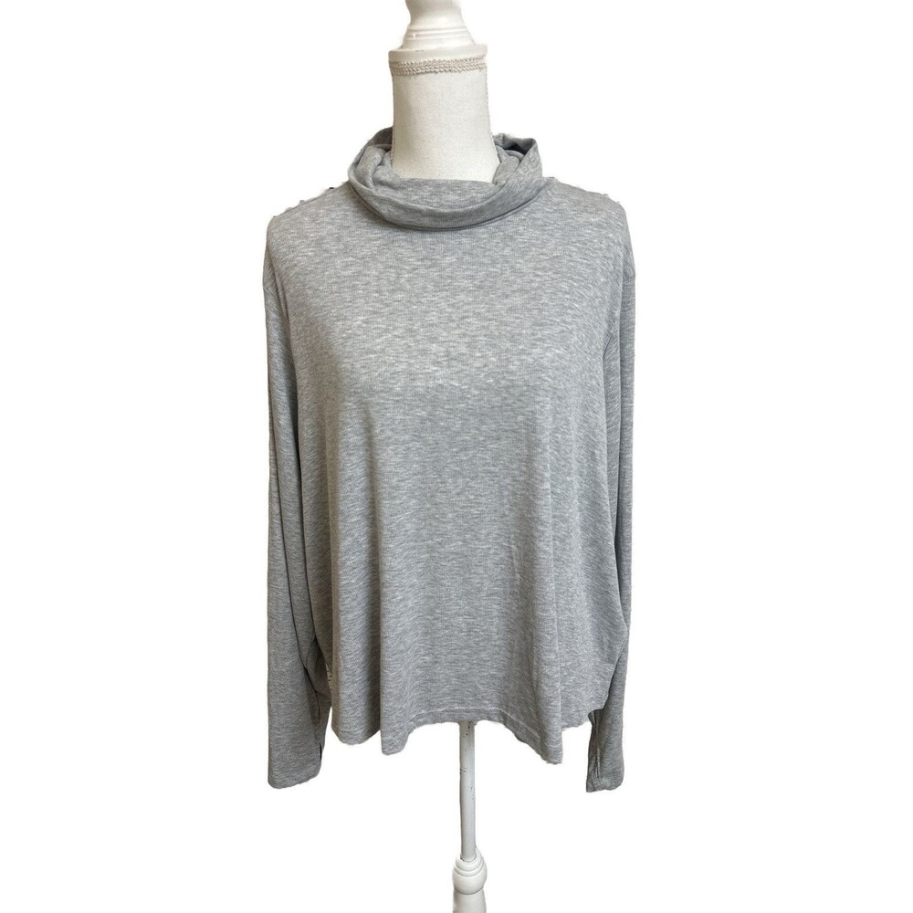 New Old Navy Women’s 3X Gray UltraLite Cropped Ribbed Turtleneck Top NEW